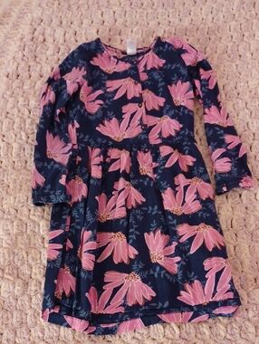 Carter's Navy Dress with Pink Floral Print